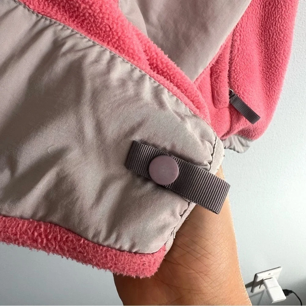 The North Face Zip Front Fleece Jacket Tea Rose Pink/Coral & Gray Girls' Size XL